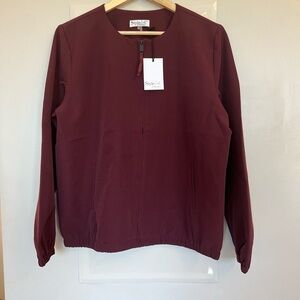 NWT Style List Burgundy Zipper Bomber Style Jacket Small